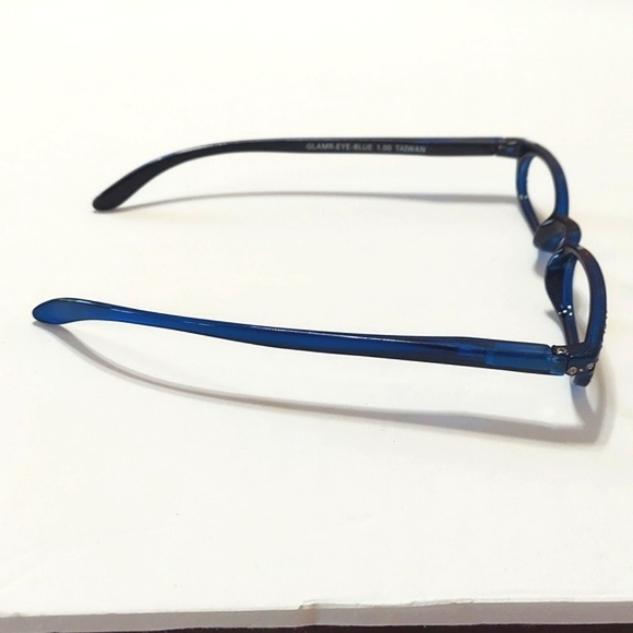 Ladies Stone Embellished Glamr Eyes Blue Frame Cal Optix Lenses - Picture 3 of 6